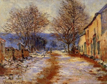 Efecto nieve en Falaise Monet Pinturas al óleo